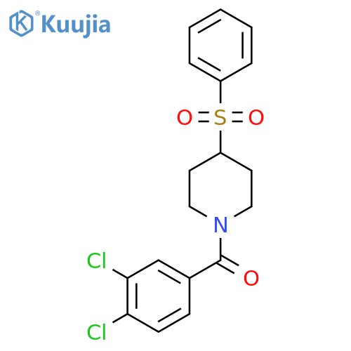 4-(benzenesulfonyl)-1-(3,4-dichlorobenzoyl)piperidine structure