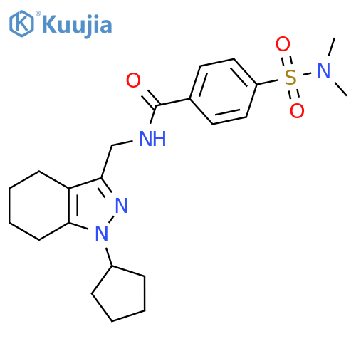 N-(1-cyclopentyl-4,5,6,7-tetrahydro-1H-indazol-3-yl)methyl-4-(dimethylsulfamoyl)benzamide structure