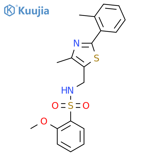 2-methoxy-N-{4-methyl-2-(2-methylphenyl)-1,3-thiazol-5-ylmethyl}benzene-1-sulfonamide structure