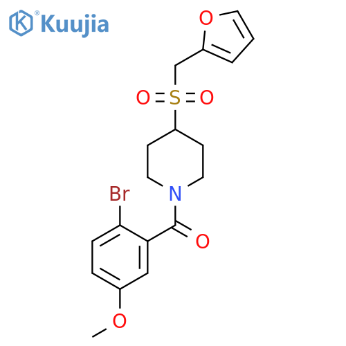 1-(2-bromo-5-methoxybenzoyl)-4-(furan-2-yl)methanesulfonylpiperidine structure