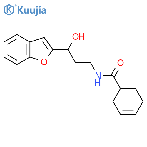 N-3-(1-benzofuran-2-yl)-3-hydroxypropylcyclohex-3-ene-1-carboxamide structure