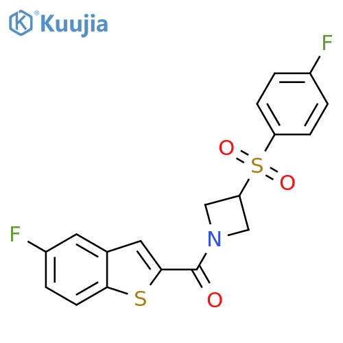 1-(5-fluoro-1-benzothiophene-2-carbonyl)-3-(4-fluorobenzenesulfonyl)azetidine structure