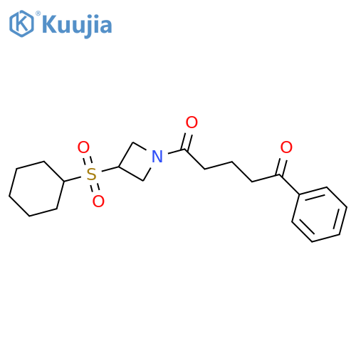 1-[3-(cyclohexanesulfonyl)azetidin-1-yl]-5-phenylpentane-1,5-dione structure