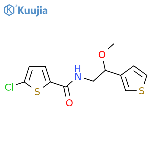 5-chloro-N-2-methoxy-2-(thiophen-3-yl)ethylthiophene-2-carboxamide structure