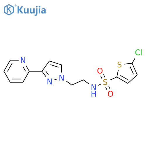 5-chloro-N-{2-3-(pyridin-2-yl)-1H-pyrazol-1-ylethyl}thiophene-2-sulfonamide structure