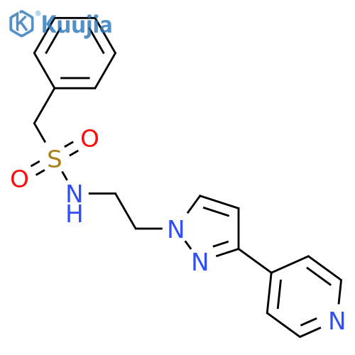1-phenyl-N-{2-[3-(pyridin-4-yl)-1H-pyrazol-1-yl]ethyl}methanesulfonamide structure