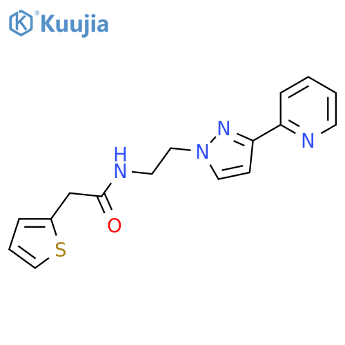 N-{2-3-(pyridin-2-yl)-1H-pyrazol-1-ylethyl}-2-(thiophen-2-yl)acetamide structure