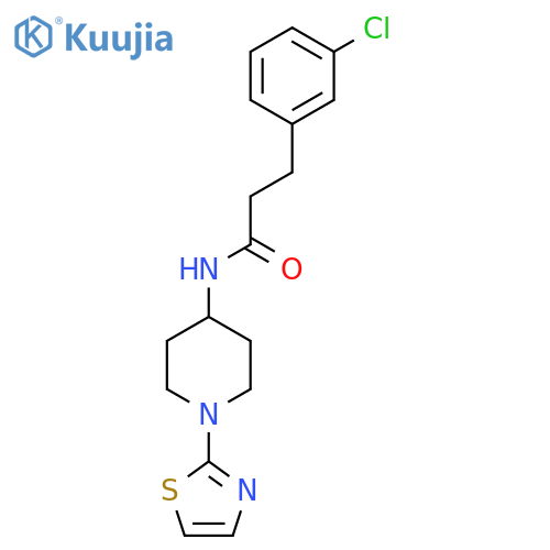 3-(3-chlorophenyl)-N-(1-(thiazol-2-yl)piperidin-4-yl)propanamide structure