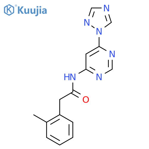 2-(2-methylphenyl)-N-6-(1H-1,2,4-triazol-1-yl)pyrimidin-4-ylacetamide structure