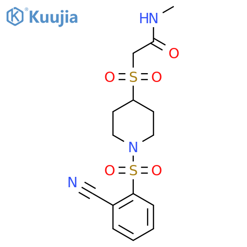 2-{[1-(2-cyanobenzenesulfonyl)piperidin-4-yl]sulfonyl}-N-methylacetamide structure