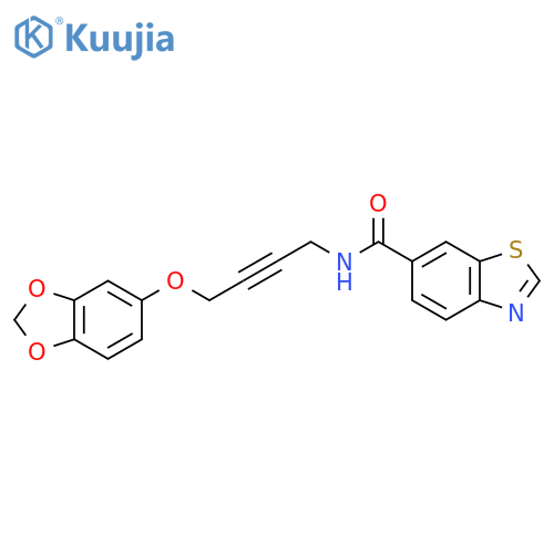 N-4-(2H-1,3-benzodioxol-5-yloxy)but-2-yn-1-yl-1,3-benzothiazole-6-carboxamide structure