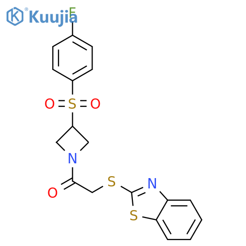 2-(1,3-benzothiazol-2-ylsulfanyl)-1-3-(4-fluorobenzenesulfonyl)azetidin-1-ylethan-1-one structure