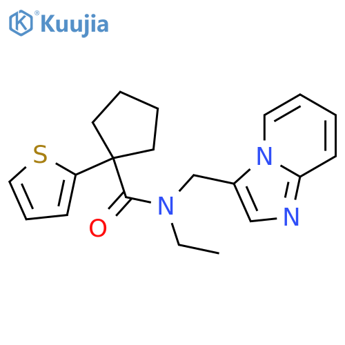 N-ethyl-N-({imidazo[1,2-a]pyridin-3-yl}methyl)-1-(thiophen-2-yl)cyclopentane-1-carboxamide structure