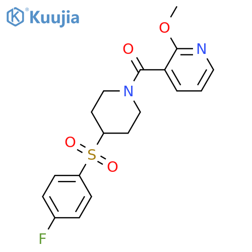 3-4-(4-fluorobenzenesulfonyl)piperidine-1-carbonyl-2-methoxypyridine structure