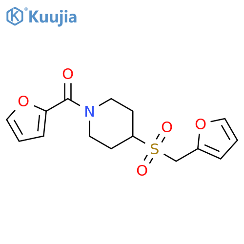 1-(furan-2-carbonyl)-4-(furan-2-yl)methanesulfonylpiperidine structure