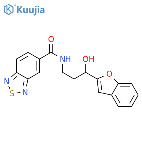 N-[3-(1-benzofuran-2-yl)-3-hydroxypropyl]-2,1,3-benzothiadiazole-5-carboxamide structure