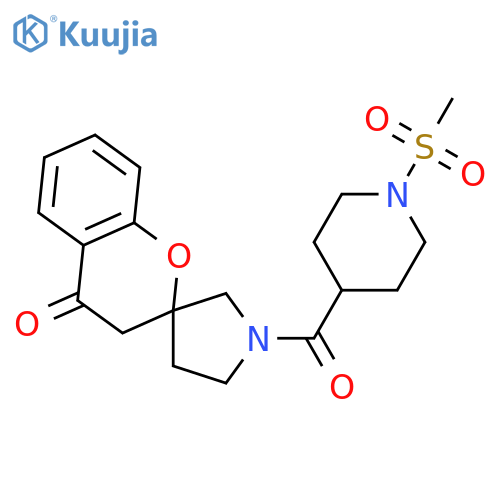 1'-(1-methanesulfonylpiperidine-4-carbonyl)-3,4-dihydrospiro[1-benzopyran-2,3'-pyrrolidine]-4-one structure