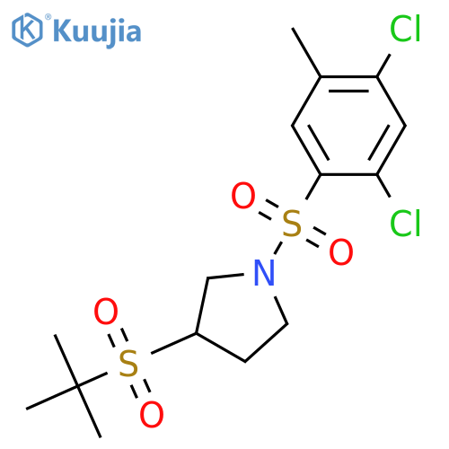 1-(2,4-dichloro-5-methylbenzenesulfonyl)-3-(2-methylpropane-2-sulfonyl)pyrrolidine structure