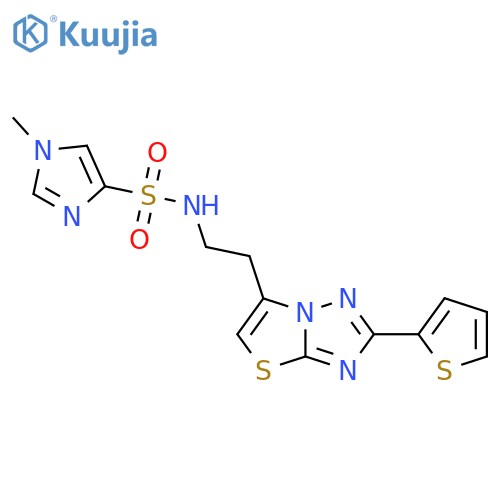 1-methyl-N-{2-2-(thiophen-2-yl)-1,2,4triazolo3,2-b1,3thiazol-6-ylethyl}-1H-imidazole-4-sulfonamide structure