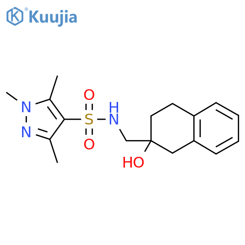 N-(2-hydroxy-1,2,3,4-tetrahydronaphthalen-2-yl)methyl-1,3,5-trimethyl-1H-pyrazole-4-sulfonamide structure
