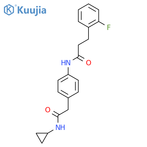 N-{4-[(cyclopropylcarbamoyl)methyl]phenyl}-3-(2-fluorophenyl)propanamide structure