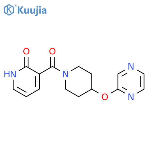 3-[4-(pyrazin-2-yloxy)piperidine-1-carbonyl]-1,2-dihydropyridin-2-one structure