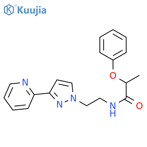 2-phenoxy-N-{2-3-(pyridin-2-yl)-1H-pyrazol-1-ylethyl}propanamide structure