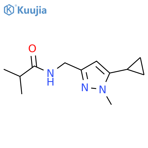 N-(5-cyclopropyl-1-methyl-1H-pyrazol-3-yl)methyl-2-methylpropanamide structure