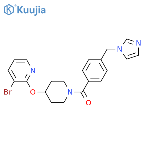 3-bromo-2-[(1-{4-[(1H-imidazol-1-yl)methyl]benzoyl}piperidin-4-yl)oxy]pyridine structure