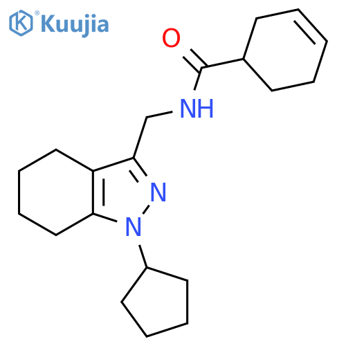 N-(1-cyclopentyl-4,5,6,7-tetrahydro-1H-indazol-3-yl)methylcyclohex-3-ene-1-carboxamide structure