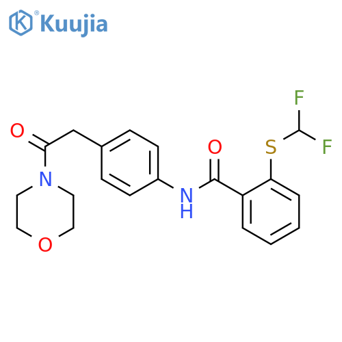 2-(difluoromethyl)sulfanyl-N-{4-2-(morpholin-4-yl)-2-oxoethylphenyl}benzamide structure