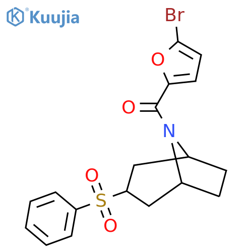 3-(benzenesulfonyl)-8-(5-bromofuran-2-carbonyl)-8-azabicyclo3.2.1octane structure