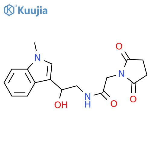 2-(2,5-dioxopyrrolidin-1-yl)-N-2-hydroxy-2-(1-methyl-1H-indol-3-yl)ethylacetamide structure