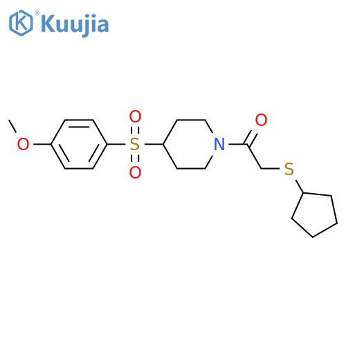2-(cyclopentylsulfanyl)-1-4-(4-methoxybenzenesulfonyl)piperidin-1-ylethan-1-one structure