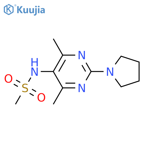 N-(4,6-dimethyl-2-pyrrolidin-1-ylpyrimidin-5-yl)methanesulfonamide structure