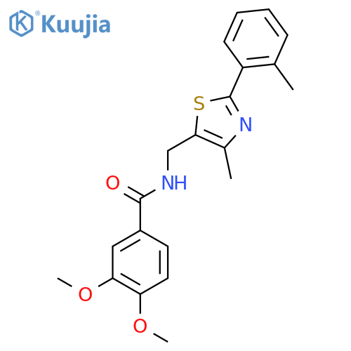 3,4-dimethoxy-N-{4-methyl-2-(2-methylphenyl)-1,3-thiazol-5-ylmethyl}benzamide structure