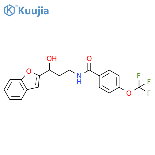 N-3-(1-benzofuran-2-yl)-3-hydroxypropyl-4-(trifluoromethoxy)benzamide structure