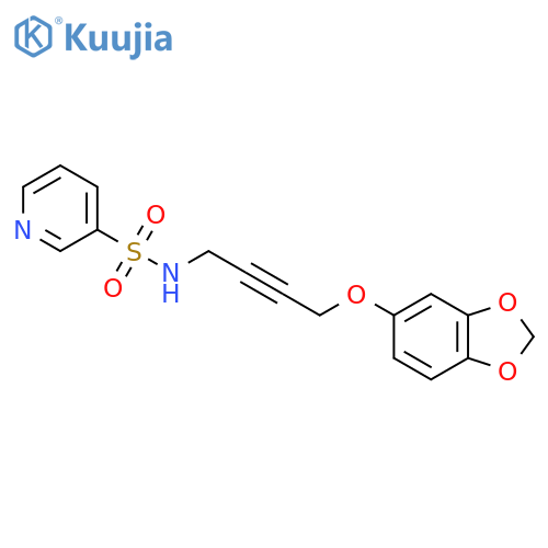N-4-(2H-1,3-benzodioxol-5-yloxy)but-2-yn-1-ylpyridine-3-sulfonamide structure