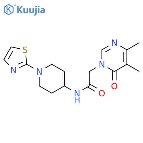 2-(4,5-dimethyl-6-oxopyrimidin-1-yl)-N-[1-(1,3-thiazol-2-yl)piperidin-4-yl]acetamide structure