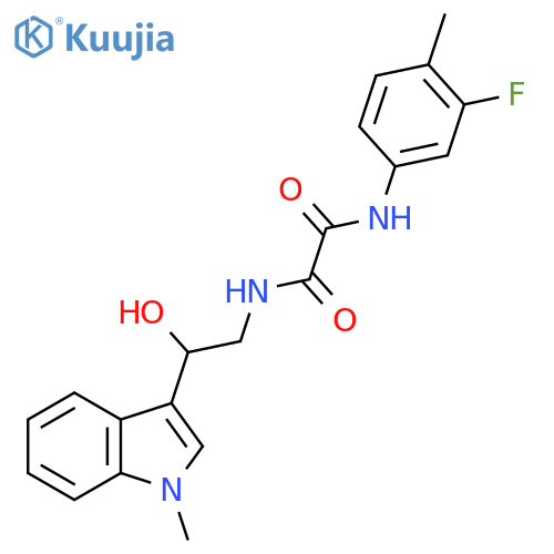 N'-(3-fluoro-4-methylphenyl)-N-2-hydroxy-2-(1-methyl-1H-indol-3-yl)ethylethanediamide structure