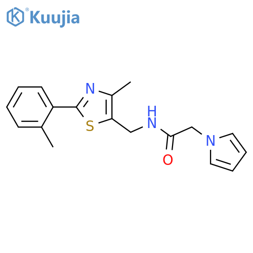 N-{4-methyl-2-(2-methylphenyl)-1,3-thiazol-5-ylmethyl}-2-(1H-pyrrol-1-yl)acetamide structure