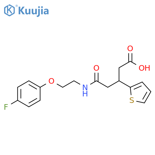 4-{[2-(4-fluorophenoxy)ethyl]carbamoyl}-3-(thiophen-2-yl)butanoic acid structure