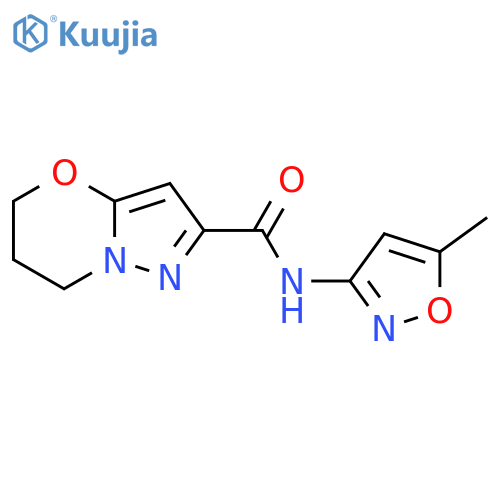 N-(5-methyl-1,2-oxazol-3-yl)-5H,6H,7H-pyrazolo3,2-b1,3oxazine-2-carboxamide structure