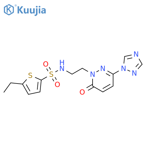 5-ethyl-N-{2-6-oxo-3-(1H-1,2,4-triazol-1-yl)-1,6-dihydropyridazin-1-ylethyl}thiophene-2-sulfonamide structure
