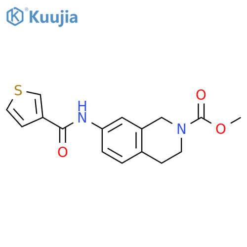 methyl 7-(thiophene-3-amido)-1,2,3,4-tetrahydroisoquinoline-2-carboxylate structure