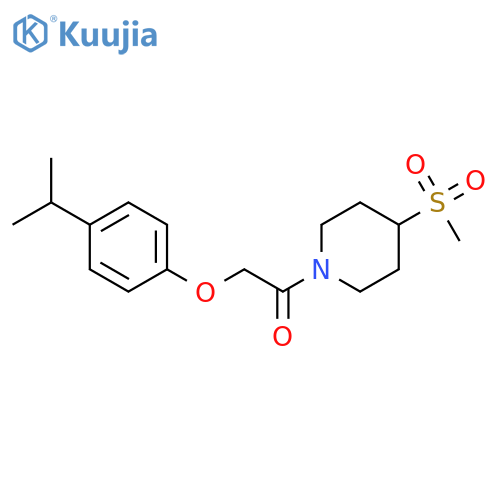 1-(4-methanesulfonylpiperidin-1-yl)-2-4-(propan-2-yl)phenoxyethan-1-one structure