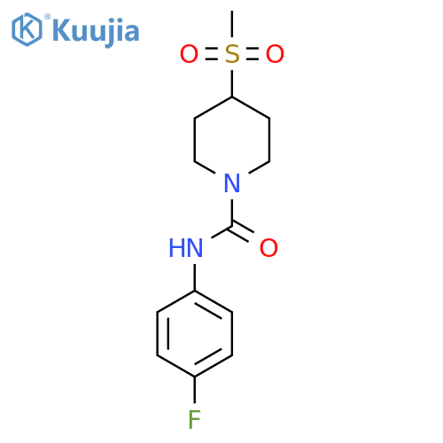 N-(4-fluorophenyl)-4-methanesulfonylpiperidine-1-carboxamide structure