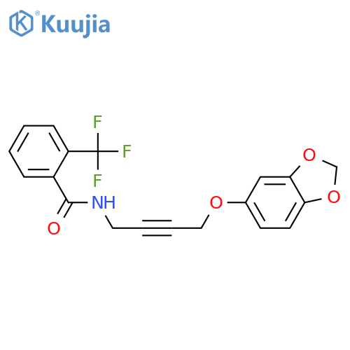 N-4-(2H-1,3-benzodioxol-5-yloxy)but-2-yn-1-yl-2-(trifluoromethyl)benzamide structure