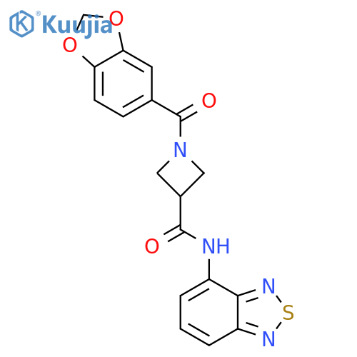 1-(2H-1,3-benzodioxole-5-carbonyl)-N-(2,1,3-benzothiadiazol-4-yl)azetidine-3-carboxamide structure