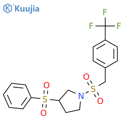3-(benzenesulfonyl)-1-{[4-(trifluoromethyl)phenyl]methanesulfonyl}pyrrolidine structure